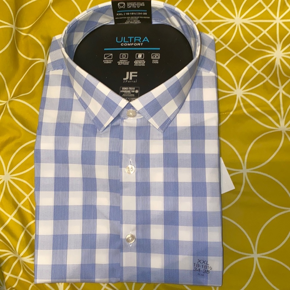 Size XXL 18-18 1/2 J Ferrar Dress Shirt Slim Fit NWT